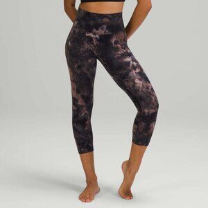 Lululemon Align Crop 21" Diamond Dye Graphite Grey Pink Pastel size 16